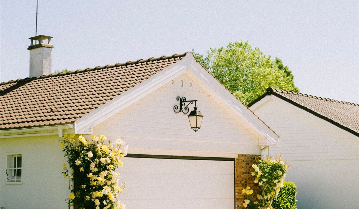 Older single-car garage on a Scarborough bungalow