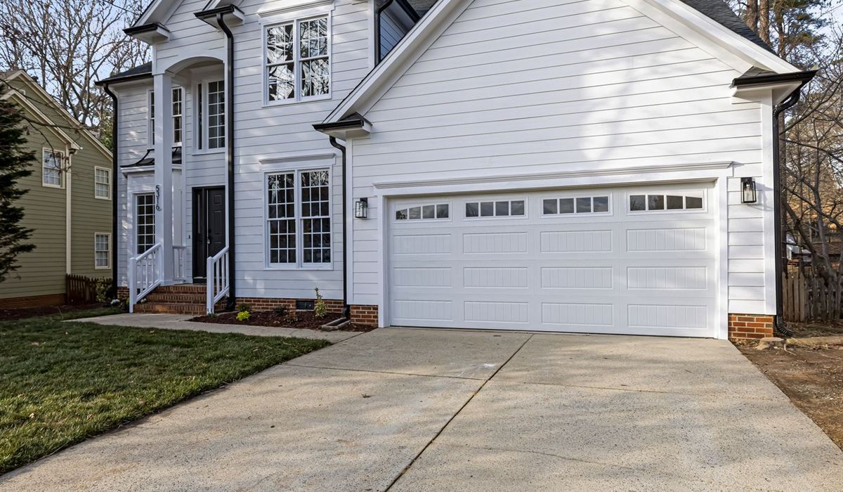 Whitby home with bedroom windows directly above the garage door